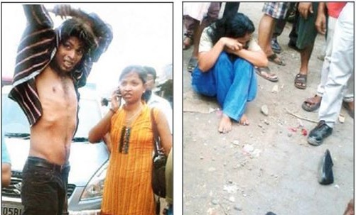 Women striped, kicked and beaten brutally for 30 minutes in public