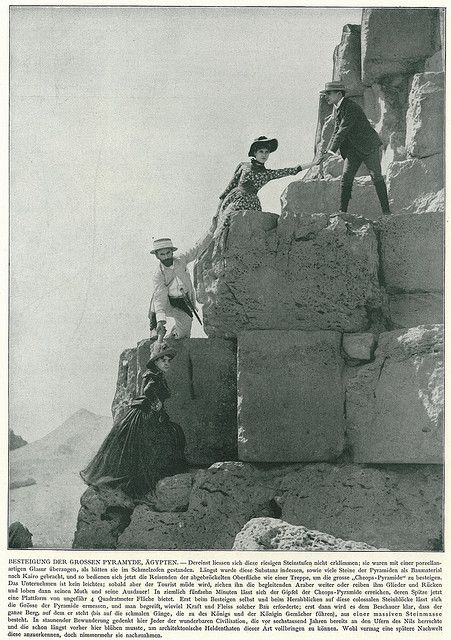 Climbing the Pyramid of Cheops c.1900 