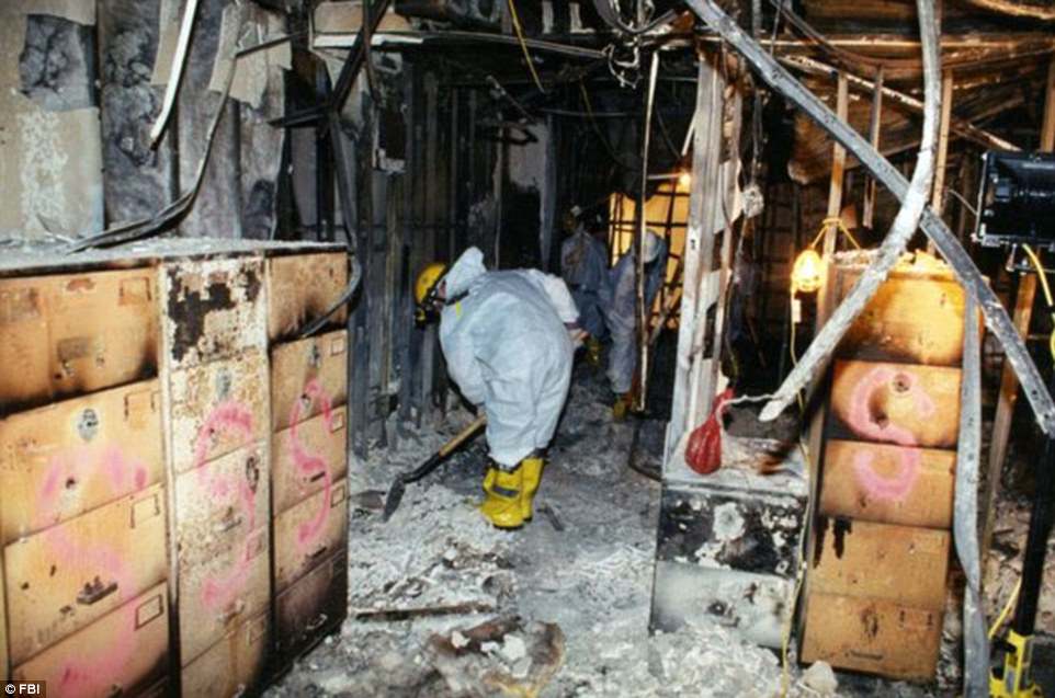 A very normal office building filled with filing cabinets was reduced to twisted metal and ashes, with only the cabinets themselves left standing after the attacks at the Pentagon