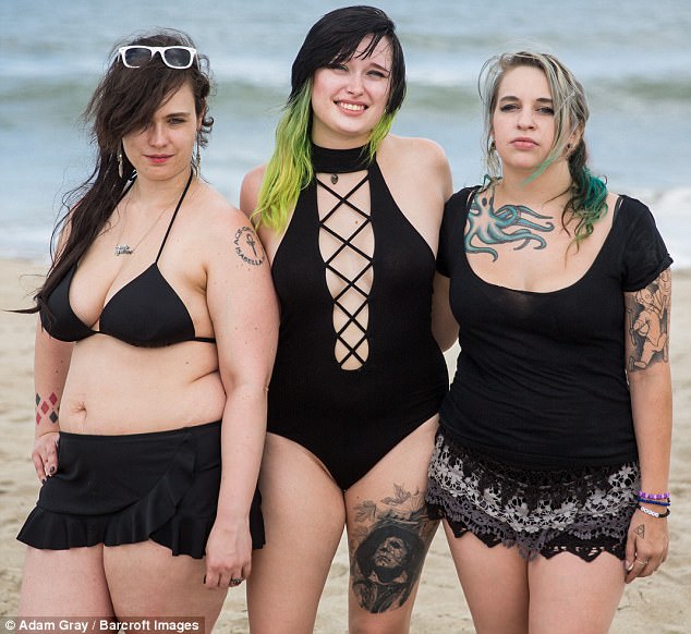 Stripping for a cause? Members of The Lovely Ladies for Men's Issues (pictured left to right) Reading Wren, Vanessa Lussier and Becky Quinton pose for their calendar photoshoot 