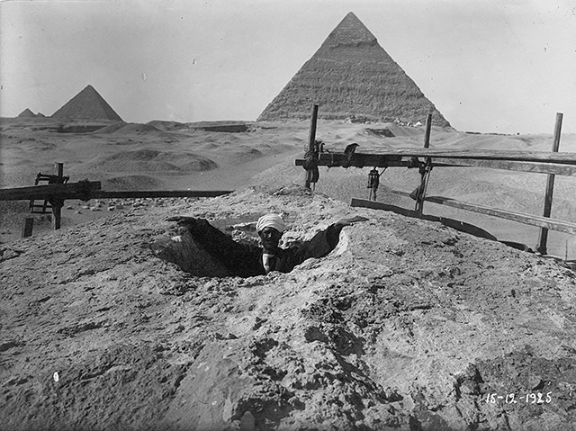 This is a rare image of the Sphinx taken from a hot air balloon in the early 19th century This is before excavation and restoration